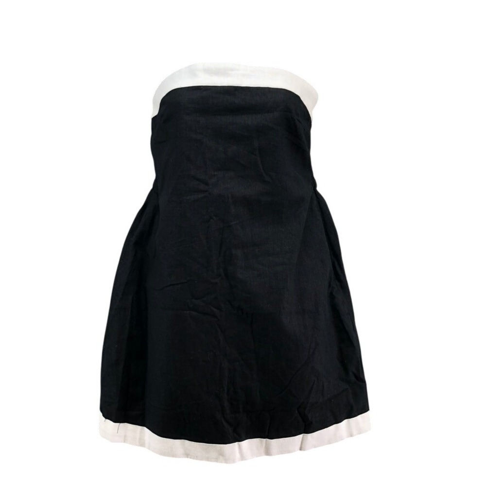 Abercrombie & Fitch Romper Womens Small  Black White Linen Blend Strapless